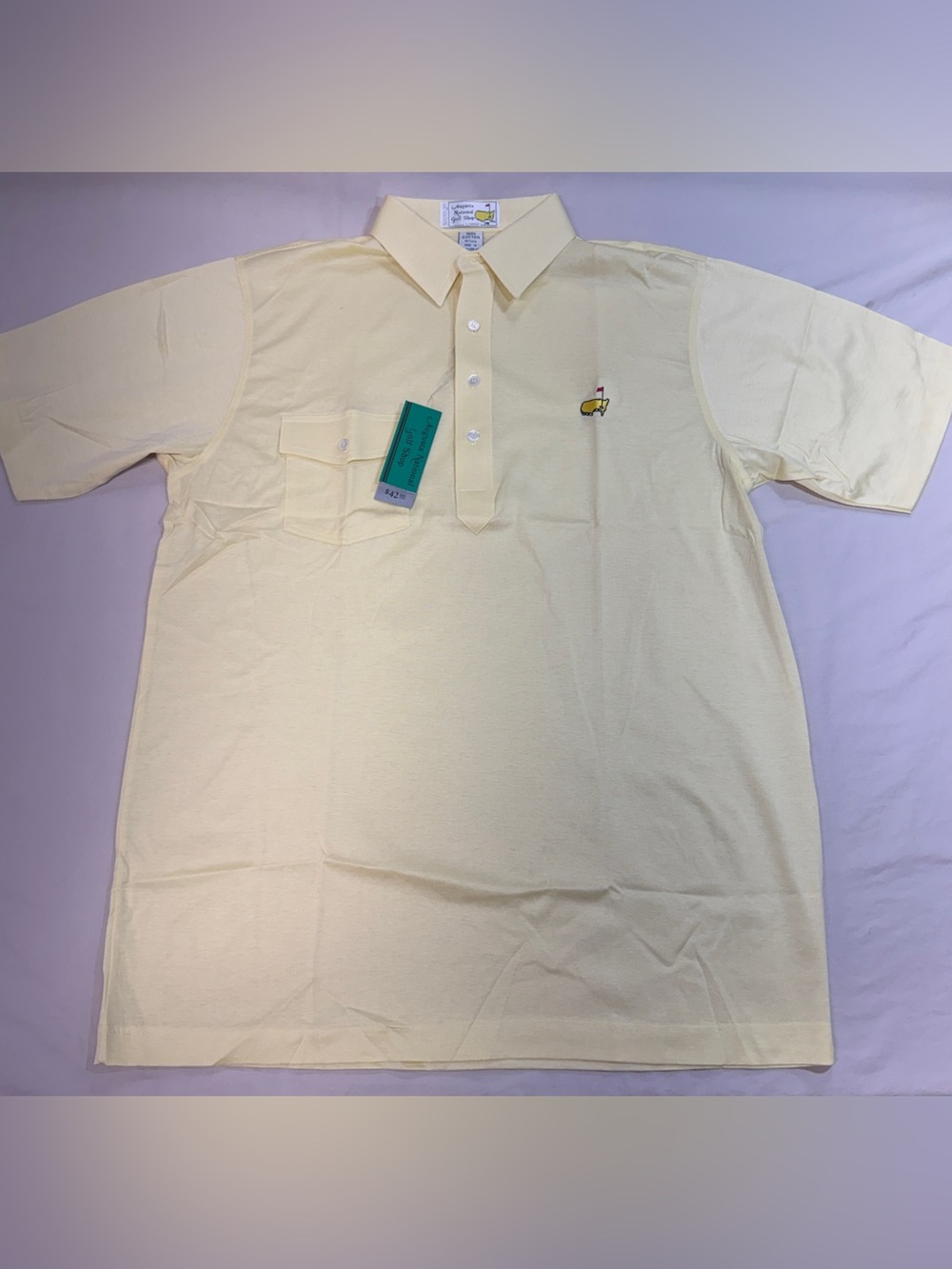 VTG Augusta National Golf Shop Slazenger L Masters Yellow Polo Shirt Cotton NWT